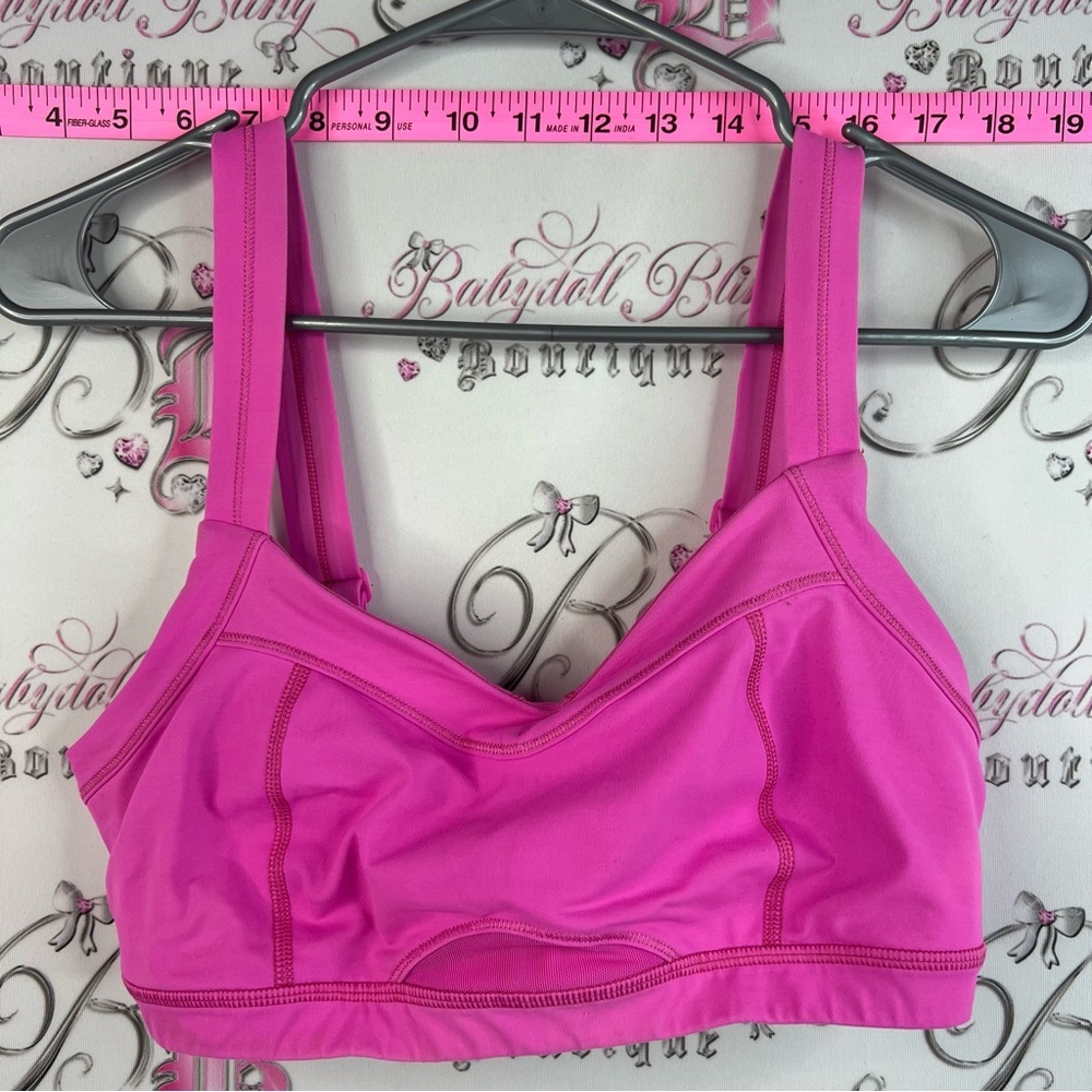 Lululemon sports bra neon bright pink stretch Supportive Sports Bra - Hot Pink